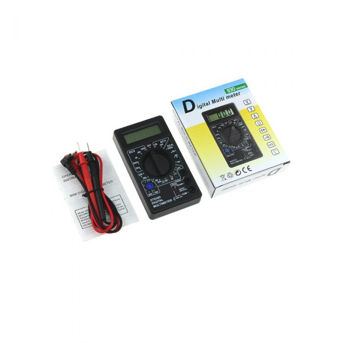 Black DT830D Digital Multimeter with Buzzer
