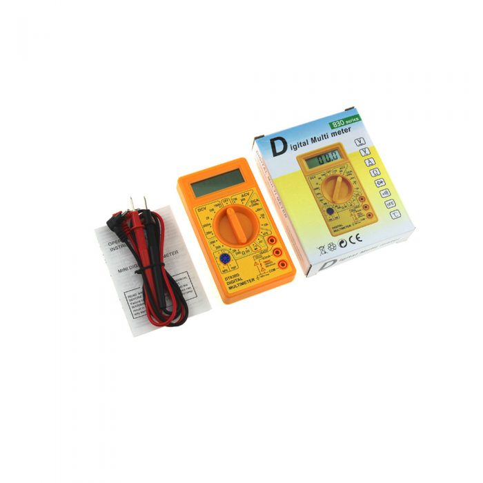 Yellow DT830D Digital Multimeter with Buzzer