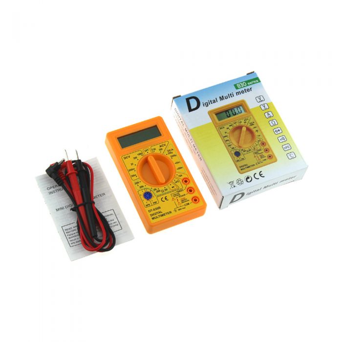 Yellow DT830B Digital Multimeter without Buzzer
