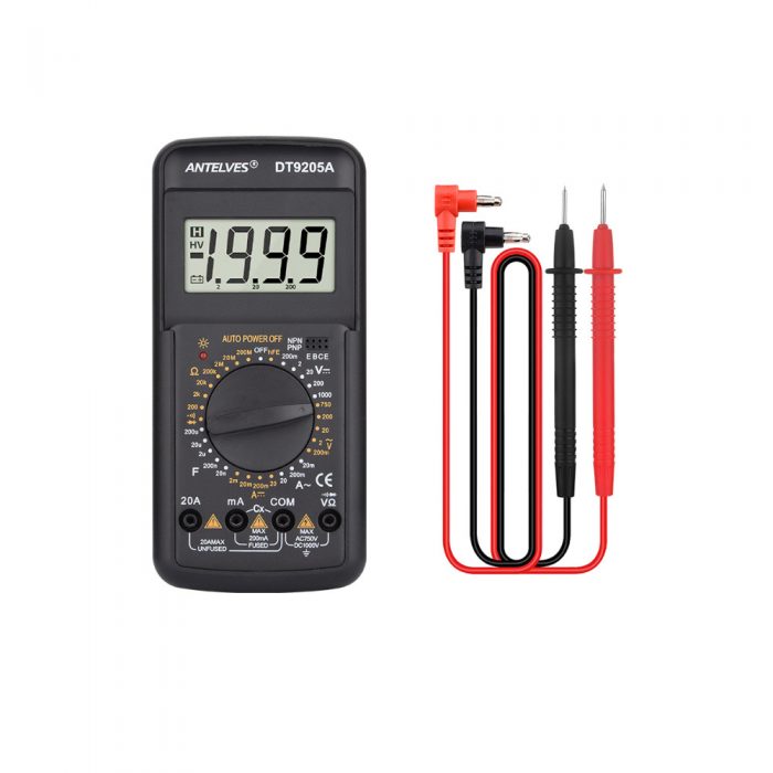 ANTELVES DT9205A Black Digital Multimeter with Buzzer