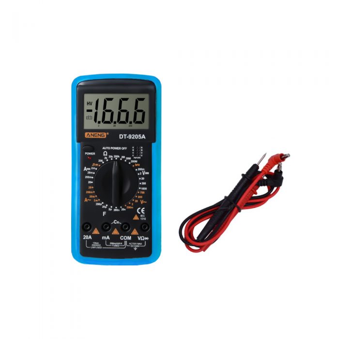 ANENG DT-9205A Blue Digital Multimeter with Buzzer