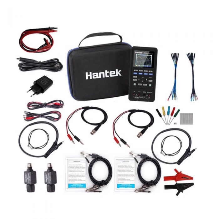 Hantek 2D82AUTO Ⅱ 80MHz 2CH Portable Handheld Digital Oscilloscope + Multimeter + Signal Source + Automotive Measurement EU Plug
