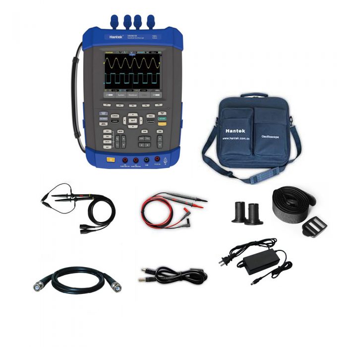 Hantek DSO8202E 200MHz 2CH Portable Handheld Digital Oscilloscope + Multimeter + Signal Source + Data Logger + Frequency Counter + FFT Spectrum Analysis