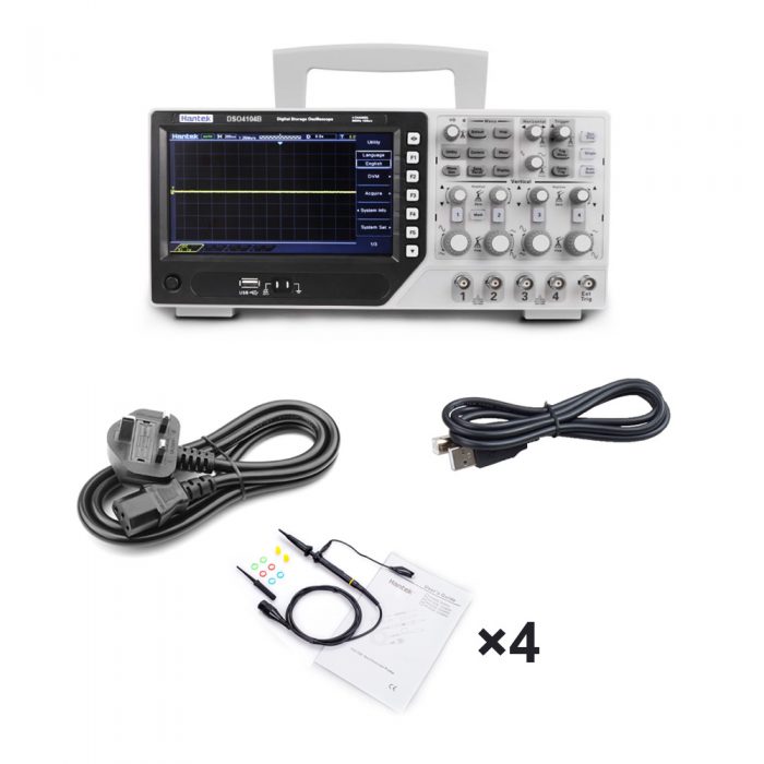 Hantek DSO4104B 100MHz 4CH Digital Storage Oscilloscope UK Plug