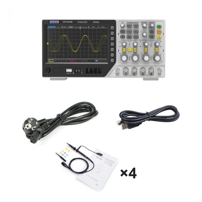 Hantek DPO6104B 100MHz 4CH Digital Fluorescent Oscilloscope EU Plug
