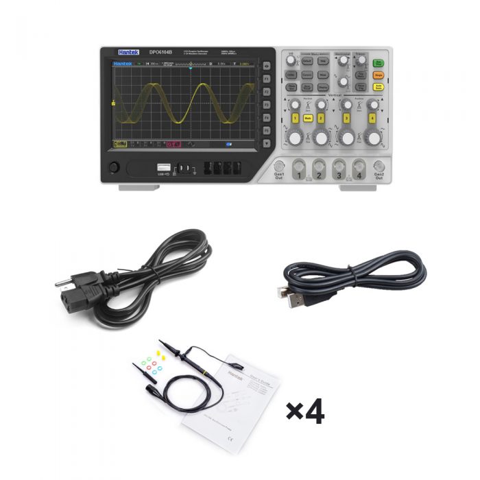 Hantek DPO6104B 100MHz 4CH Digital Fluorescent Oscilloscope US Plug