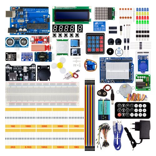 UNO R3 Project Most Complete Starter Kit Compatible with Arduino IDE EU Plug/With Battery