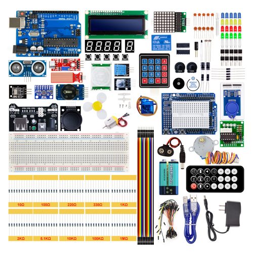 UNO R3 Project Most Complete Starter Kit Compatible with Arduino IDE US Plug/With Battery