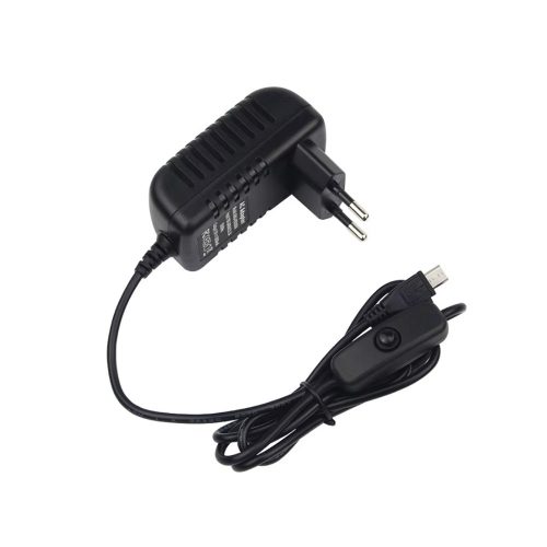 5V 3A Micro USB Power Supplier with Switch for Raspberry Pi 3B/Zero/Pico Black+EU Plug