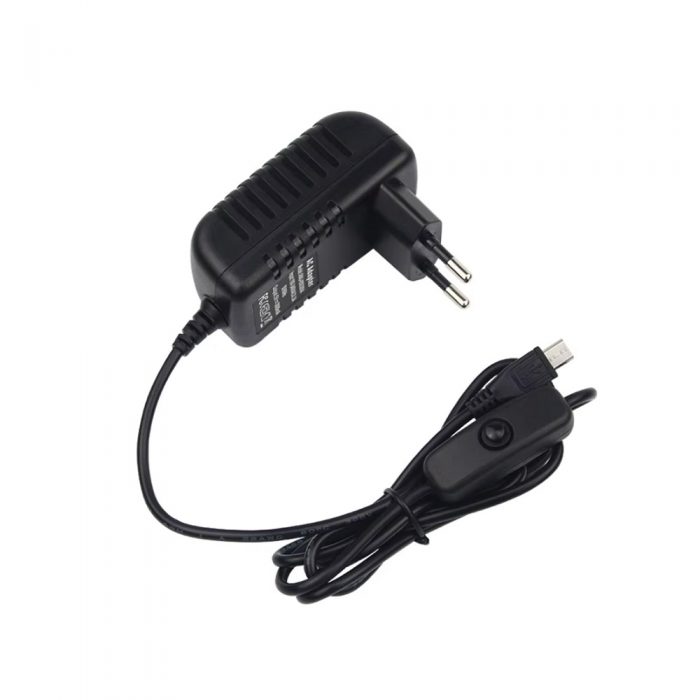 5V 3A Micro USB Power Supplier with Switch for Raspberry Pi 3B/Zero/Pico Black+EU Plug