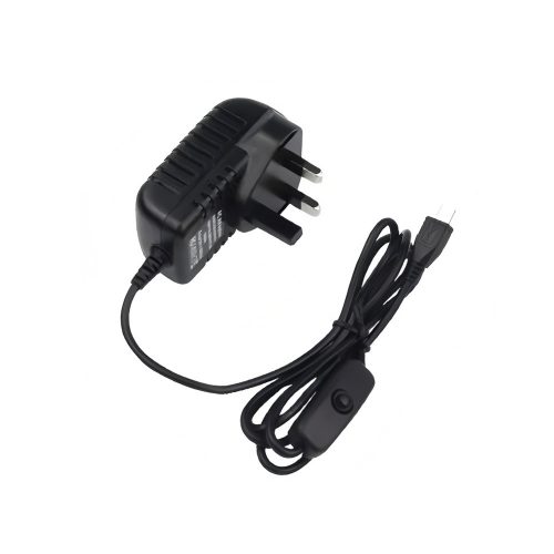 5V 3A Micro USB Power Supplier with Switch for Raspberry Pi 3B/Zero/Pico Black+UK Plug