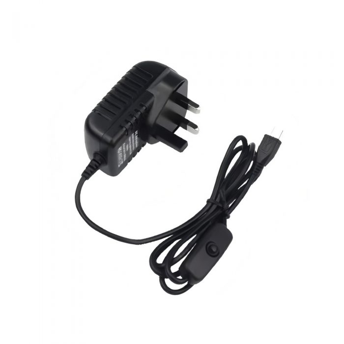 5V 3A Micro USB Power Supplier with Switch for Raspberry Pi 3B/Zero/Pico Black+UK Plug