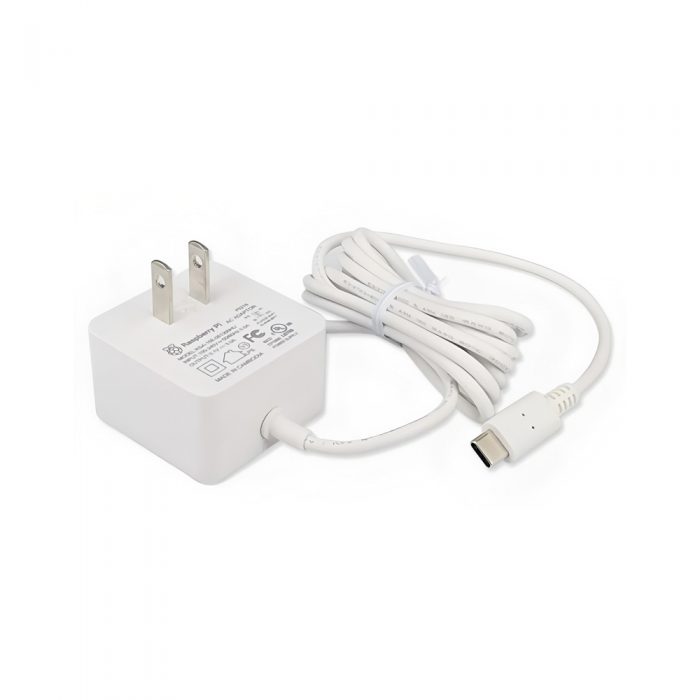 Raspberry Pi 15W USB-C Power Supply for Raspberry Pi 4B White+US Plug