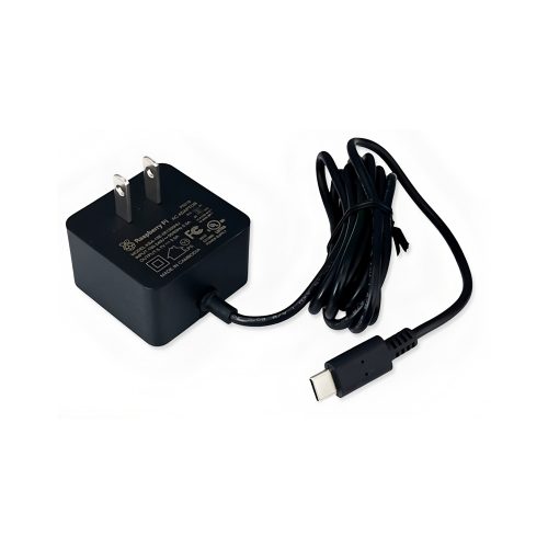 Raspberry Pi 15W USB-C Power Supply for Raspberry Pi 4B Black+US Plug