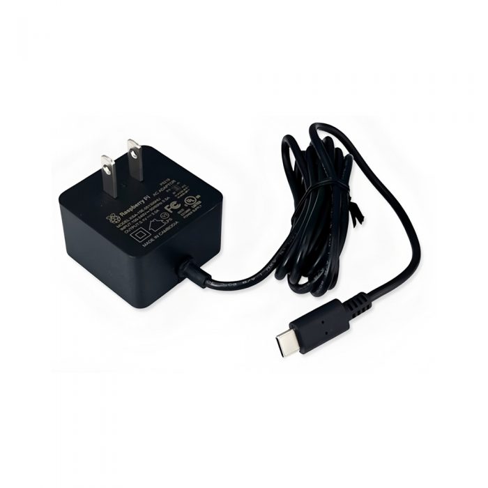 Raspberry Pi 15W USB-C Power Supply for Raspberry Pi 4B Black+US Plug