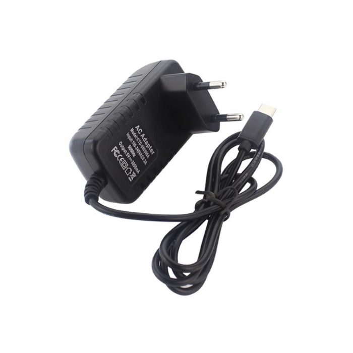 5V 3A USB-C Power Supplier for Raspberry Pi 4B Black+EU Plug