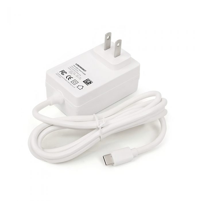 27W USB-C Power Supply for Raspberry Pi 5 White+US Plug