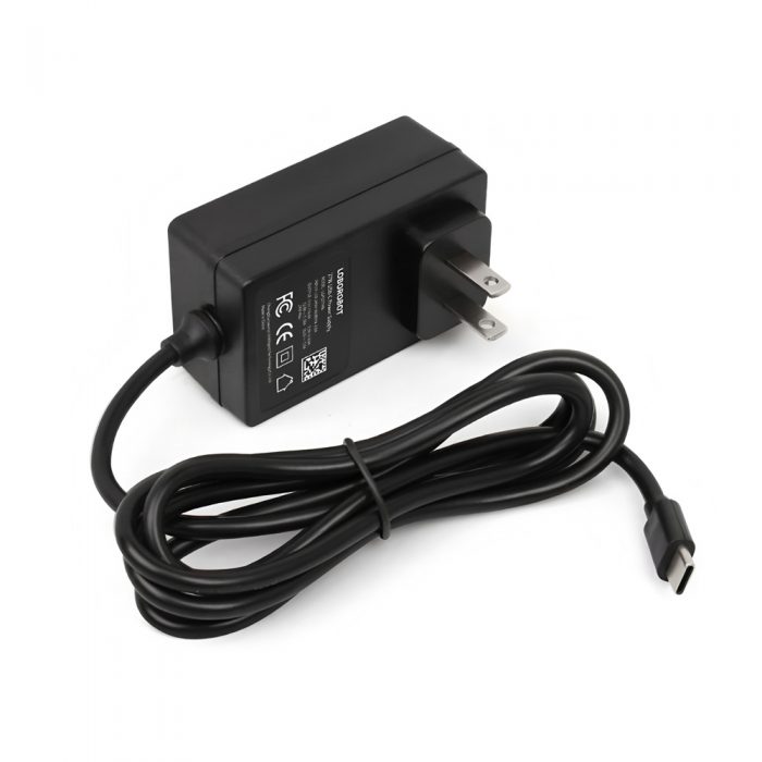 27W USB-C Power Supply for Raspberry Pi 5 Black+US Plug