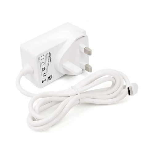 27W USB-C Power Supply for Raspberry Pi 5 White+UK Plug