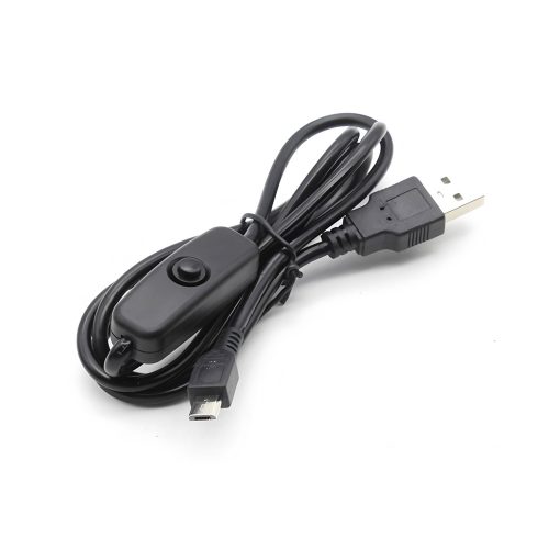 1M USB to Micro USB Power Cable with Switch for Raspberry Pi 3B/B+ Support 5V 2.5A