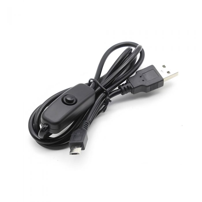 1M USB to Micro USB Power Cable with Switch for Raspberry Pi 3B/B+ Support 5V 2.5A