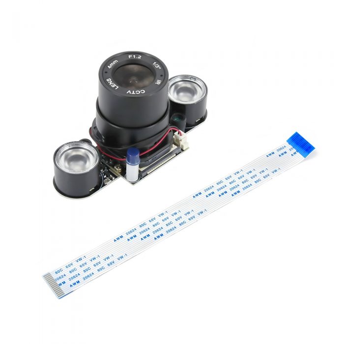 Night Vision OV5647 IR-CUT Camera Module with IR LED Fill Light for Raspberry Pi 5MP + 65° FOV + Manual Focus