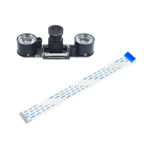Night Vision OV5647 Camera Module with IR LED Fill Light for Raspberry Pi 5MP + 90° FOV + Manual Focus