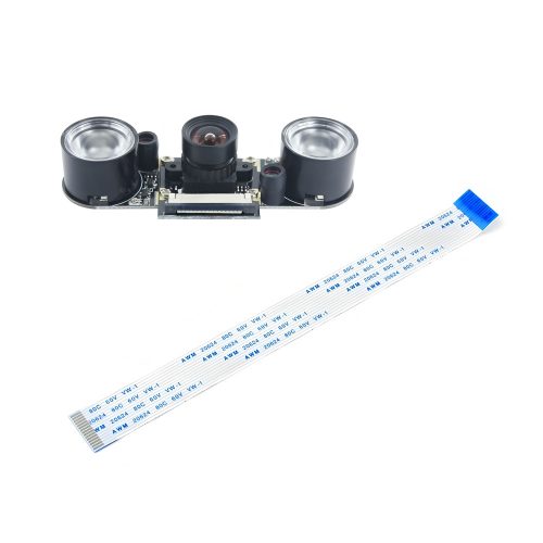 Night Vision OV5647 Fisheye Camera Module with IR LED Fill Light for Raspberry Pi 5MP + 100° FOV + Manual Focus
