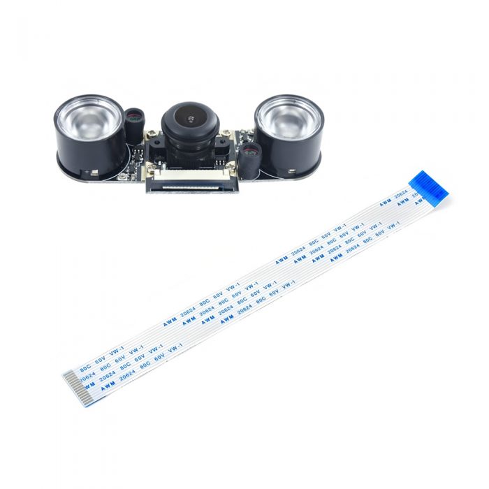 Night Vision OV5647 Fisheye Camera Module with IR LED Fill Light for Raspberry Pi 5MP + 130° FOV + Manual Focus