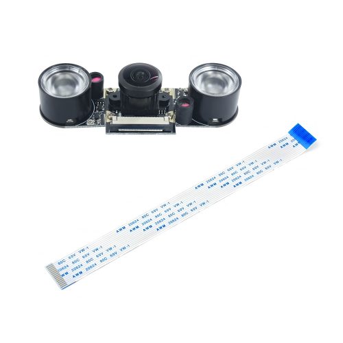 Night Vision OV5647 Fisheye Camera Module with IR LED Fill Light for Raspberry Pi 5MP + 222° FOV + Manual Focus
