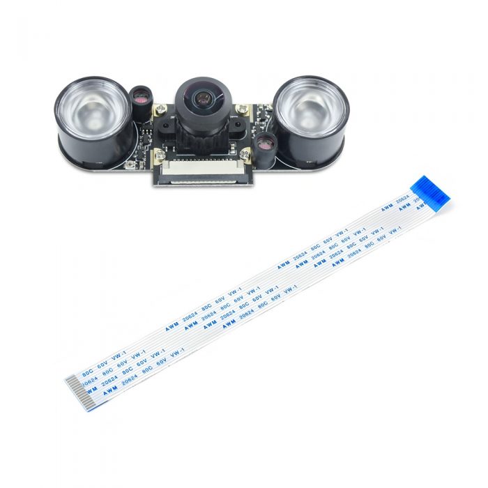 IMX219-160IR Fisheye Camera Module with IR LED Fill Light for Raspberry Pi/Jetson Nano 8MP + 160° FOV + Manual Focus