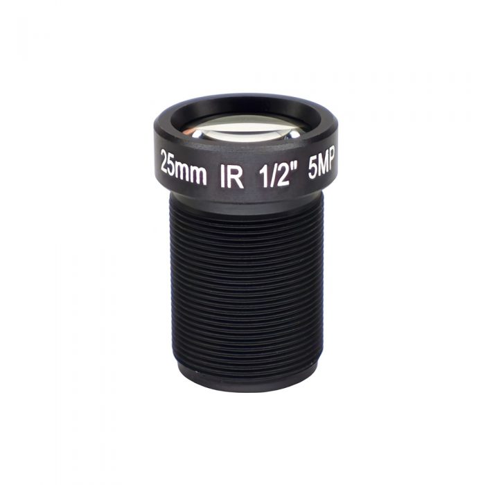 25mm IR 1/2" 5MP Camera Lens with M12 Connector