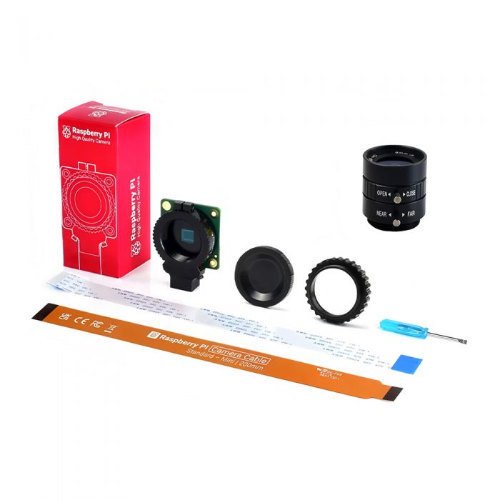 Raspberry Pi High Quality Camera + 6mm IR 1/2" 3MP Camera Wide Angle Lens