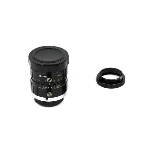 25mm IR 2/3" 16MP F1.4-F16 Camera Telephoto Lens 20.2° FOV with C-mount Connector