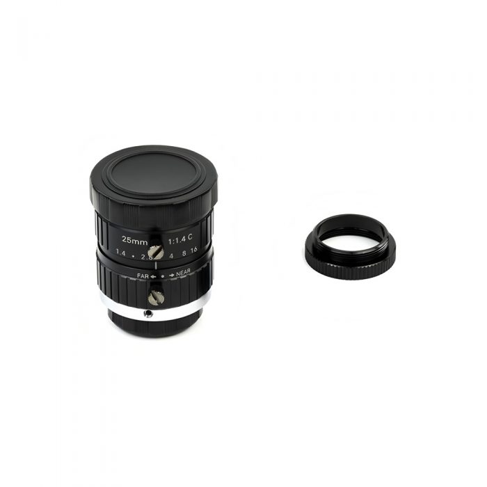 25mm IR 2/3" 16MP F1.4-F16 Camera Telephoto Lens 20.2° FOV with C-mount Connector