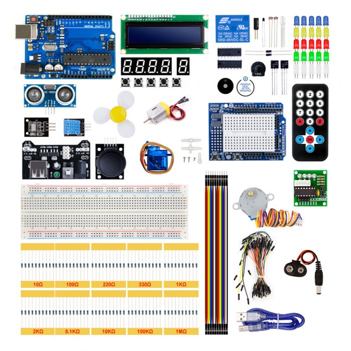 UNO R3 Project Super Starter Kit Compatible with Arduino IDE, Without Battery