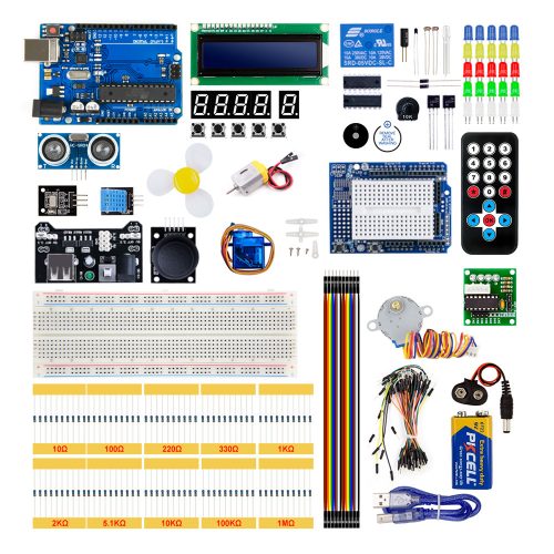 UNO R3 Project Super Starter Kit Compatible with Arduino IDE, With Battery