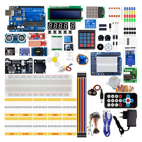 UNO R3 Project Most Complete Starter Kit Compatible with Arduino IDE EU Plug/Without Battery