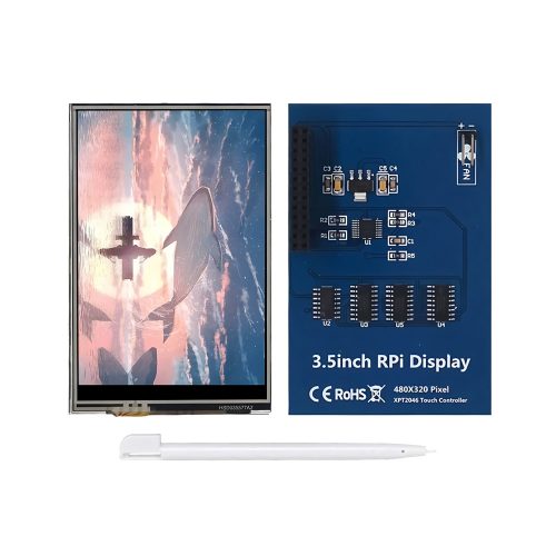 3.5inch RPi Display Resistive Touch Screen 480×320 with port for Fan for Raspberry Pi