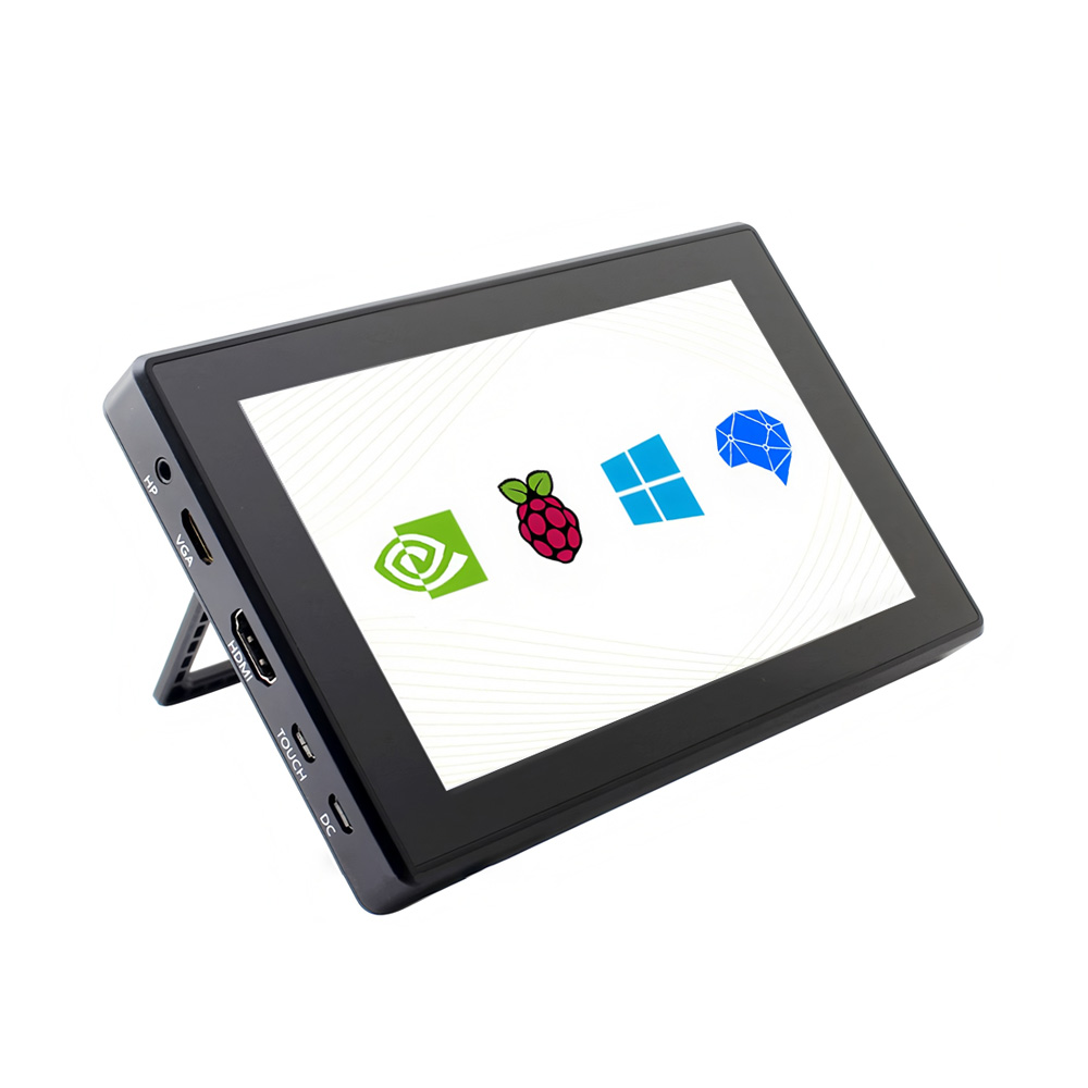 7inch HDMI LCD (H) with Case Waveshare 7 inch IPS LCD Capacitive Touch Screen 1024×600 for Raspberry Pi/Jetson Nano/Horizon Robotics X3/ PC/Gaming Devices
