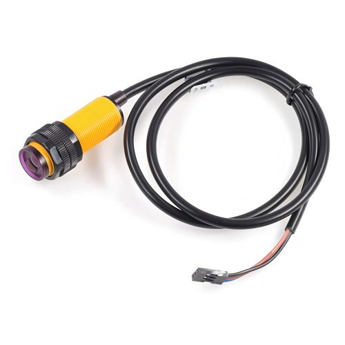 E18-D80NK Photoelectric Proximity Sensor, 5V, 3-80CM Detection Range, NPN-NO, M18, 0.45M Lead Cable with Dupont head, Length of Sensor:45mm