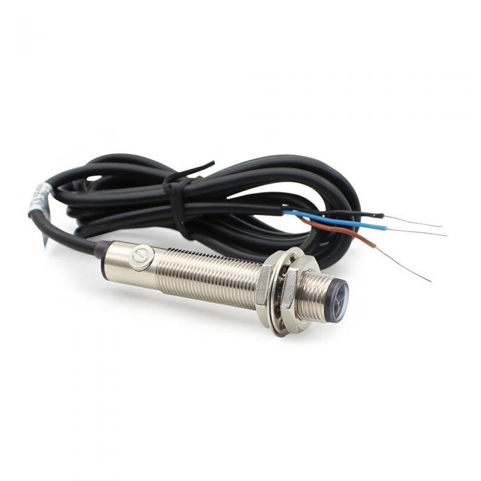 E3F1-DS15C4 Diffuse-reflective Photoelectric Proximity Sensor, DC6-36V, 3-15CM Detection Range, NPN-NO, M12, 1.2M Lead Cable