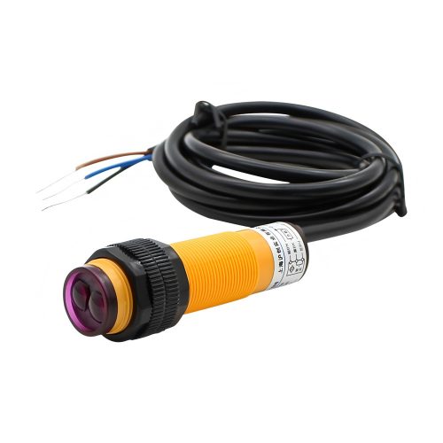 E3F-DS50C4 Diffuse-reflective Photoelectric Proximity Sensor, DC6-36V, 7-50CM Detection Range, NPN-NO, M18, 1.2M Lead Cable