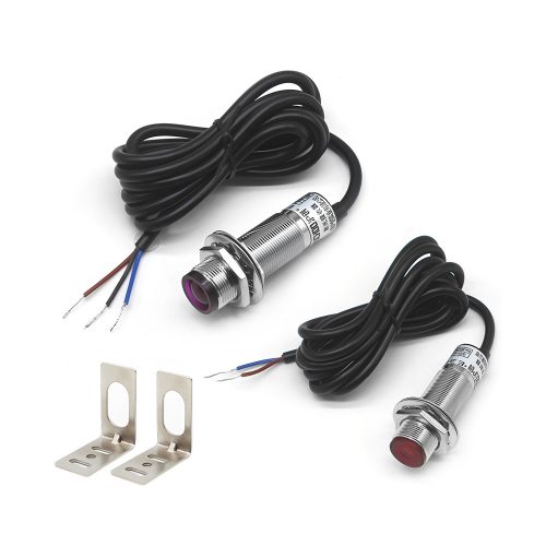 E3F-30C1/30L Laser Through-beam Proximity Sensor, DC6-36V, 30M Detection Range, NPN-NO, M18, 1.5M Lead Cable