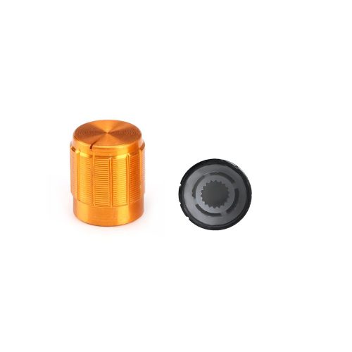 Golden 6mm Aluminum Alloy Potentiometer Knob Outer Size:15mm*17mm Straight Axis Flower Handle