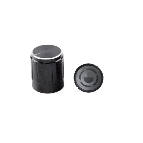 Black 6mm Aluminum Alloy Potentiometer Knob, Outer Size:15mm*17mm D-axis Half Handle