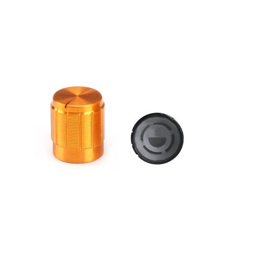 Golden 6mm Aluminum Alloy Potentiometer Knob, Outer Size:15mm*17mm D-axis Half Handle
