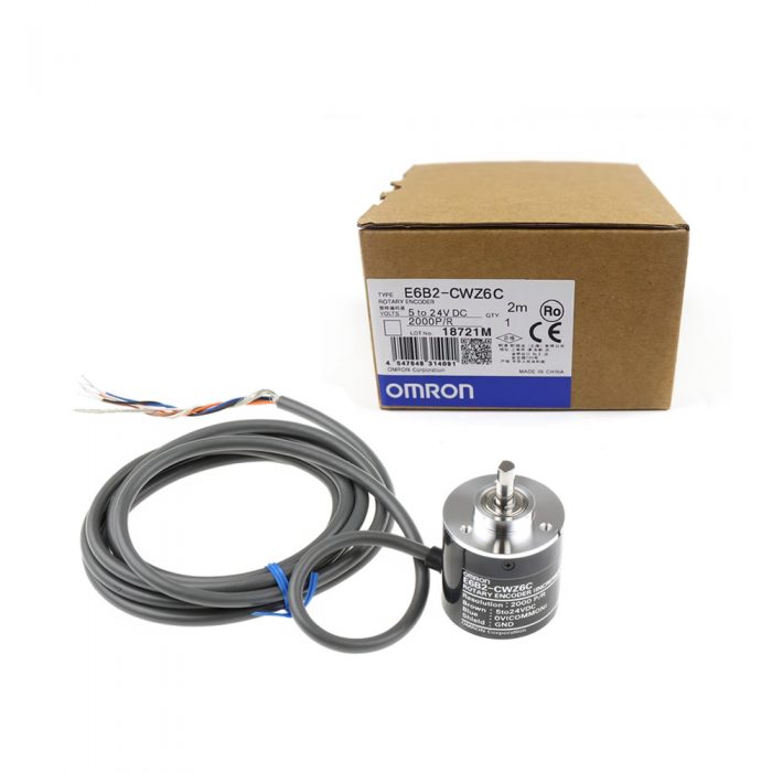 Omron E6B2-CWZ6C Incremental Optical Rotary Encoder, DC5-24V, 100 P/R, A/B/Z Phase, NPN, 6mm Shaft, 2M Lead Cable