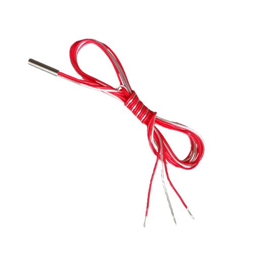 PT100 Platinum RTD Sensor Probe, Waterproof, Class B/±0.3°C, 3-Wire, -50~200°C, 2mm*10mm Stainless Housing, 0.3M/0.5M/1M Lead Cable