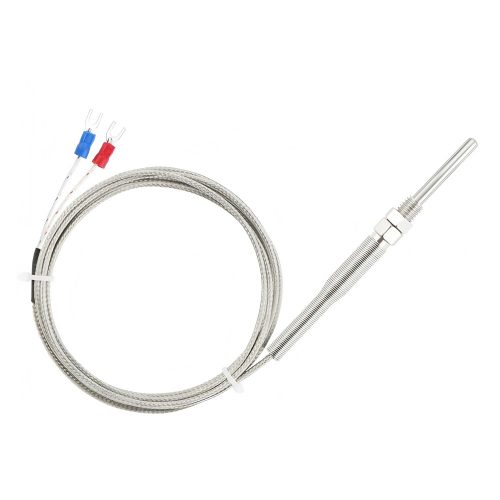30mm-long Probe K Type Thermocouple Temperature Sensor Probe, ±1.5°C, 2-Wire, 0-400°C, 5mm*30mm Stainless Housing, 1M~5M Lead Cable, Mounting thread: M8 x 1.25